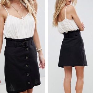 [NWOT] ASOS Tailored Linen Paperbag Mini Skirt